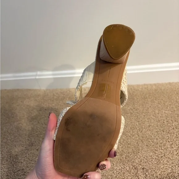 Dolce Vita Cream Woven Sandals - Picture 3 of 6